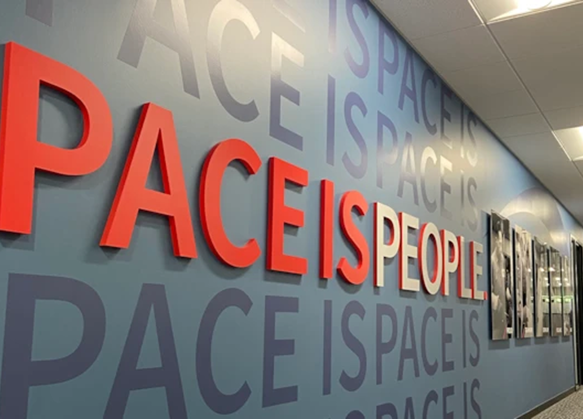 Pace Is People Branding Design on Wall